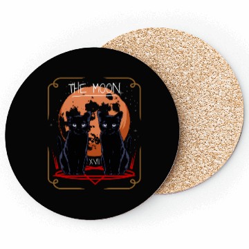 Discover The Moon Tarot Card Bombay Cat Coasters