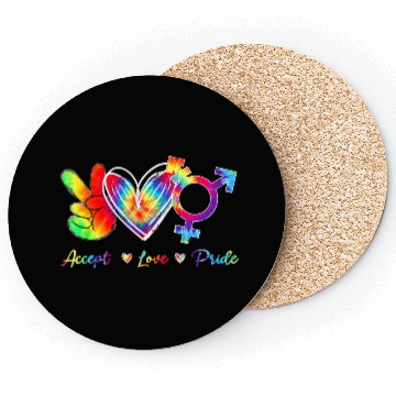 Discover Peace Love Pride Rainbow Tie Dye Gay LGBT Pride Coasters