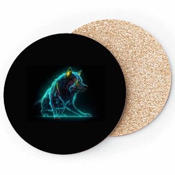 Discover Neon Moon Wolf Coasters