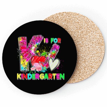 Discover Tie Dye Leopard K Is For Kindergarten Teacher Back Coasters