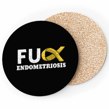 Discover Endometriosis Yellow Ribbon Uterus Endometrium Dys Coasters