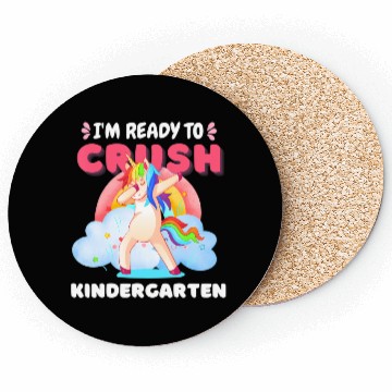 Discover Kindergarten Unicorn Rainbow Back to School Coasters