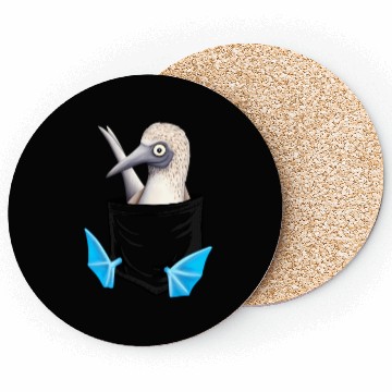 Discover Bird Drawing Fancy Blue Foot Booby In Pocket Coasters