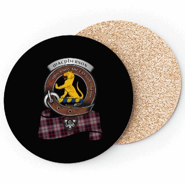 Discover Macpherson Scottish Clan Badge Tartan Coasters