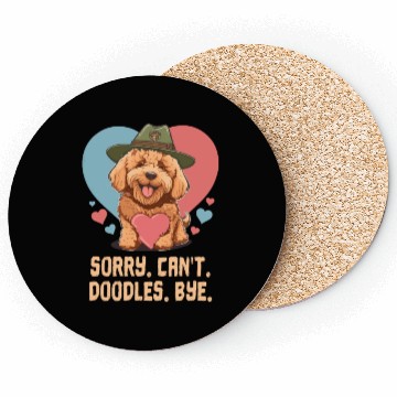 Discover Sorry Can't Doodles Bye Goldendoodle Dog Dad Coasters
