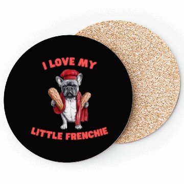 Discover I Love My Little Frenchie | French Bulldog Design Coasters