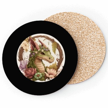 Discover Cottagecore Dragon Cute Fantasy Anime Animal Flowe Coasters