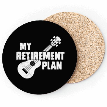 Discover Ukulele My Retirement Plan Instrument Image Coasters
