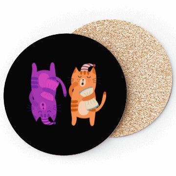 Discover Cats Nap Napping Kitties Hugging Pillows Coasters