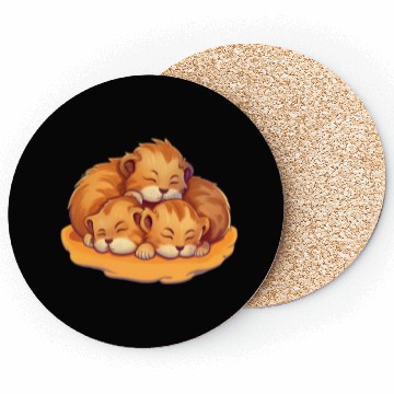 Discover Sleeping lion cubs Coasters