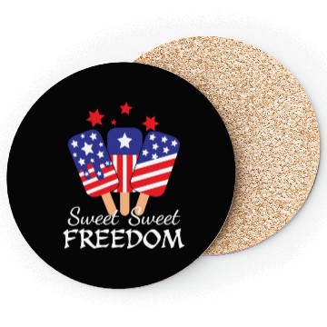 Discover Sweet Freedom Icream 4th July America Flag Coasters