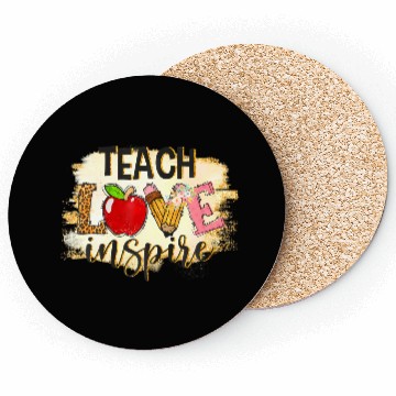 Discover Teach Love Inspire Back To School Leopard Teacher Coasters