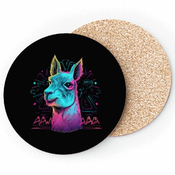 Discover Colorful neon Llama Coasters