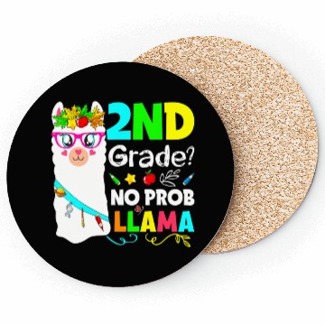 Discover No Prob-Llama 2nd Grade Squad Back To School Teach Coasters