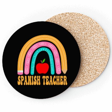 Discover Spanish Teacher Rainbow Pencil Back To School Appr Coasters