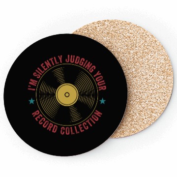 Discover Judging Your Record Collection Funny Vinyl Lover Coasters
