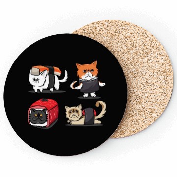 Discover Sushi Persian Cat For Funny Cat Lover Sushi Lover Coasters