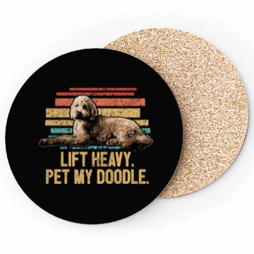 Discover Pet My Doodle Retro Goldendoodle Dog Dad Doodle Coasters