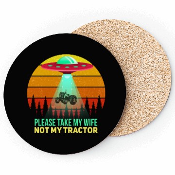 Discover Funny Farmer Tractor Saying Motif Coasters