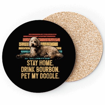 Discover Pet My Doodle Retro Goldendoodle Dog Dad Doodle Coasters