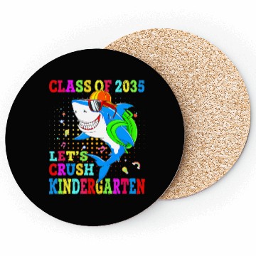 Discover Let's Crush Kindergarten Shark Back To School Clas Coasters