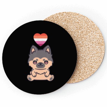 Discover Lesbian German Shepherd Lgbtq Pride Flag Anime Coasters