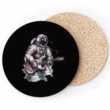 Discover Astronaut playing guitar in space Coasters