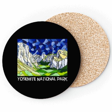 Discover Yosemite Valley Stained Glass Style Coasters