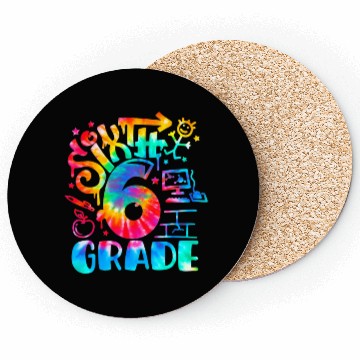Discover Tie Dye Back To School Teacher 6th Grade First Day Coasters