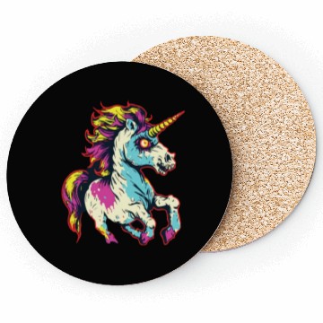 Discover Horror Scary Zombie Unicorn Vintage Coasters