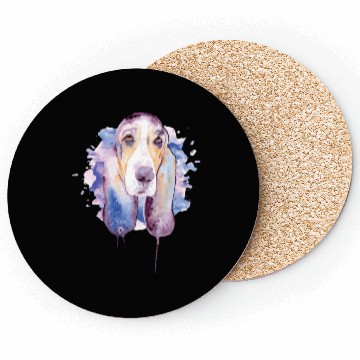 Discover Basset Hound Watercolor Dog Lover Basset Hound Coasters