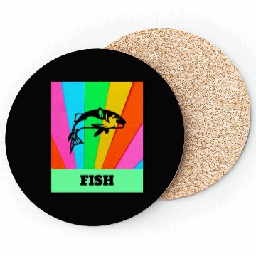 Discover Fish Rainbow Retro Classic Coasters