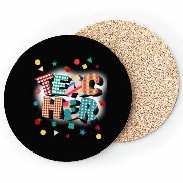 Discover Teacher typography Coasters
