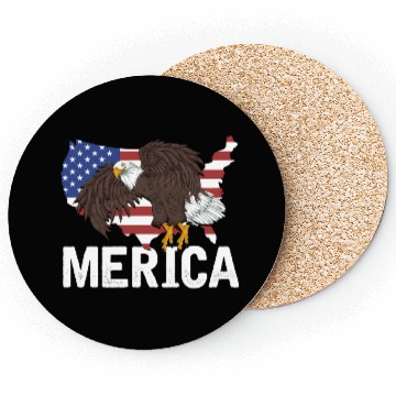 Discover Us Flag Merica Pride Patriot Proud American Bald Coasters