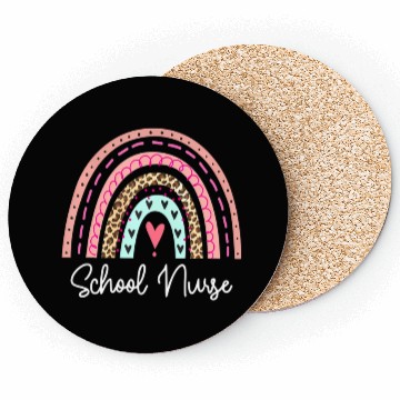 Discover School Nurse Rainbow Leopard Back To School Apprec Coasters
