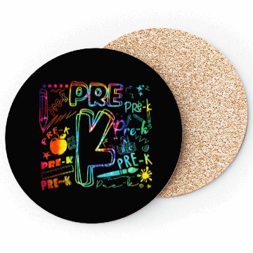 Discover Pre-K Typography Tie Dye Back To School Teacher St Coasters