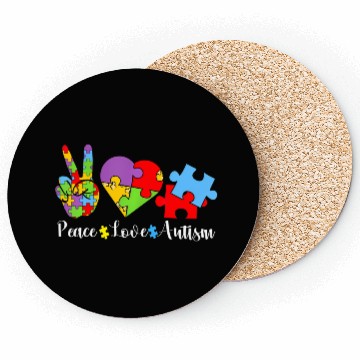 Discover Peace Love Autism Puzzle In April We Wear Blue For Coasters