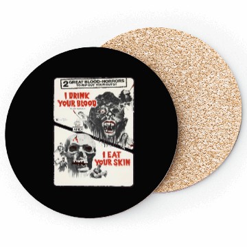Discover Drink Blood Halloween Monster Horror Movie Coasters