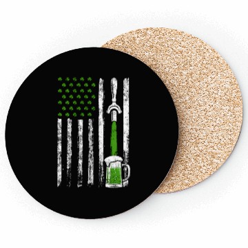 Discover Irish American Flag Draft Beer Shamrock St Coasters