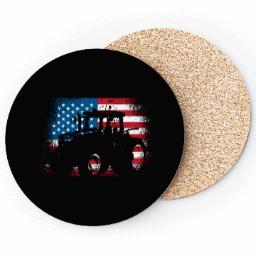 Discover Tractor Usa Flag For Patriotic Farmer Coasters