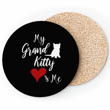 Discover My Grandkitty Loves Me Grandma Of Cats Or Kittens Coasters