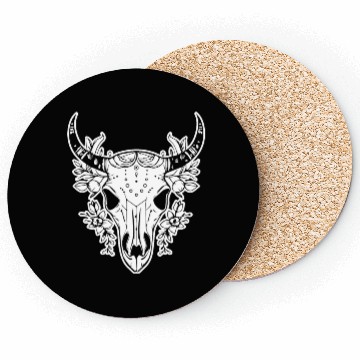 Discover Cow Skull Boho Coasters