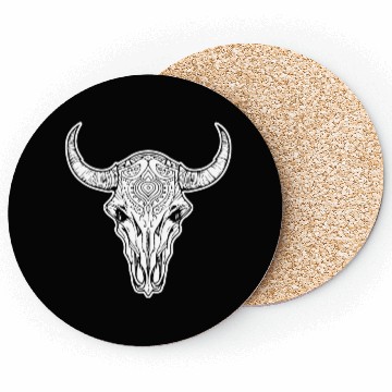Discover Cow Skull Boho Coasters