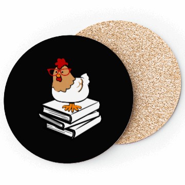 Discover Chicken Book Nerd Love Reading Farm Coasters