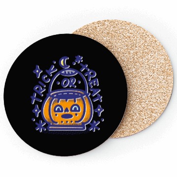Discover Trick Or Treat Halloween Pumpkin Coasters