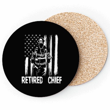Discover Retired Fire Chief Firefighter Fire Coasters