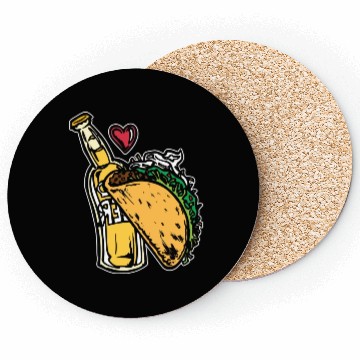 Discover Tacos Funny Cute Taco Lover Cool Mexican Beer Coasters
