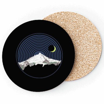 Discover Snow Mountain Peak At Night Coasters