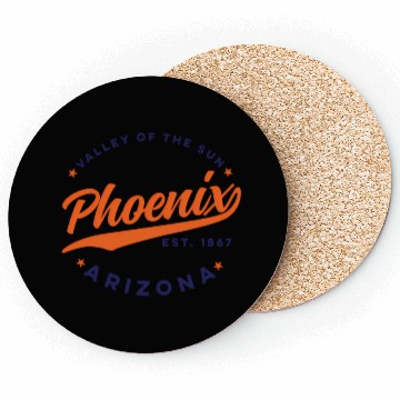 Discover Phoenix Arizonna Valley Of The Sun Color Text Coasters