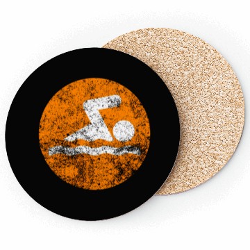 Discover Swim Orange Swim Icon Coasters